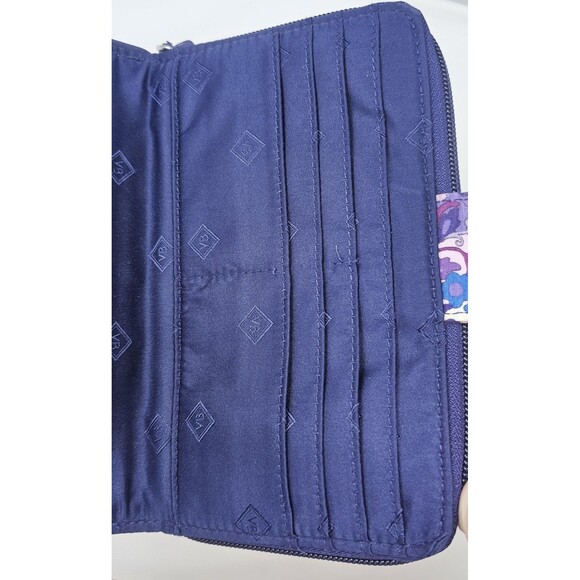 Vera Bradley RFID Turnlock Wallet Organizer Retired Java Purple *Flaws* - Picture 10 of 14